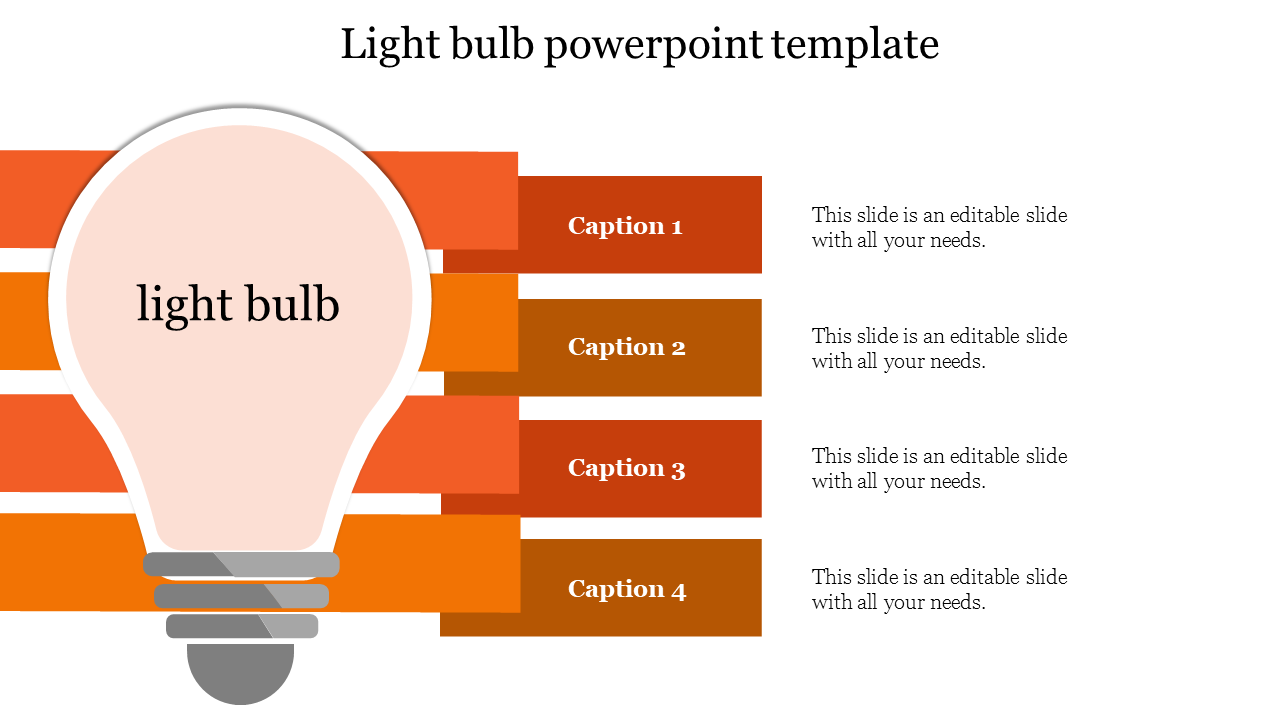 light bulb powerpoint template-orange